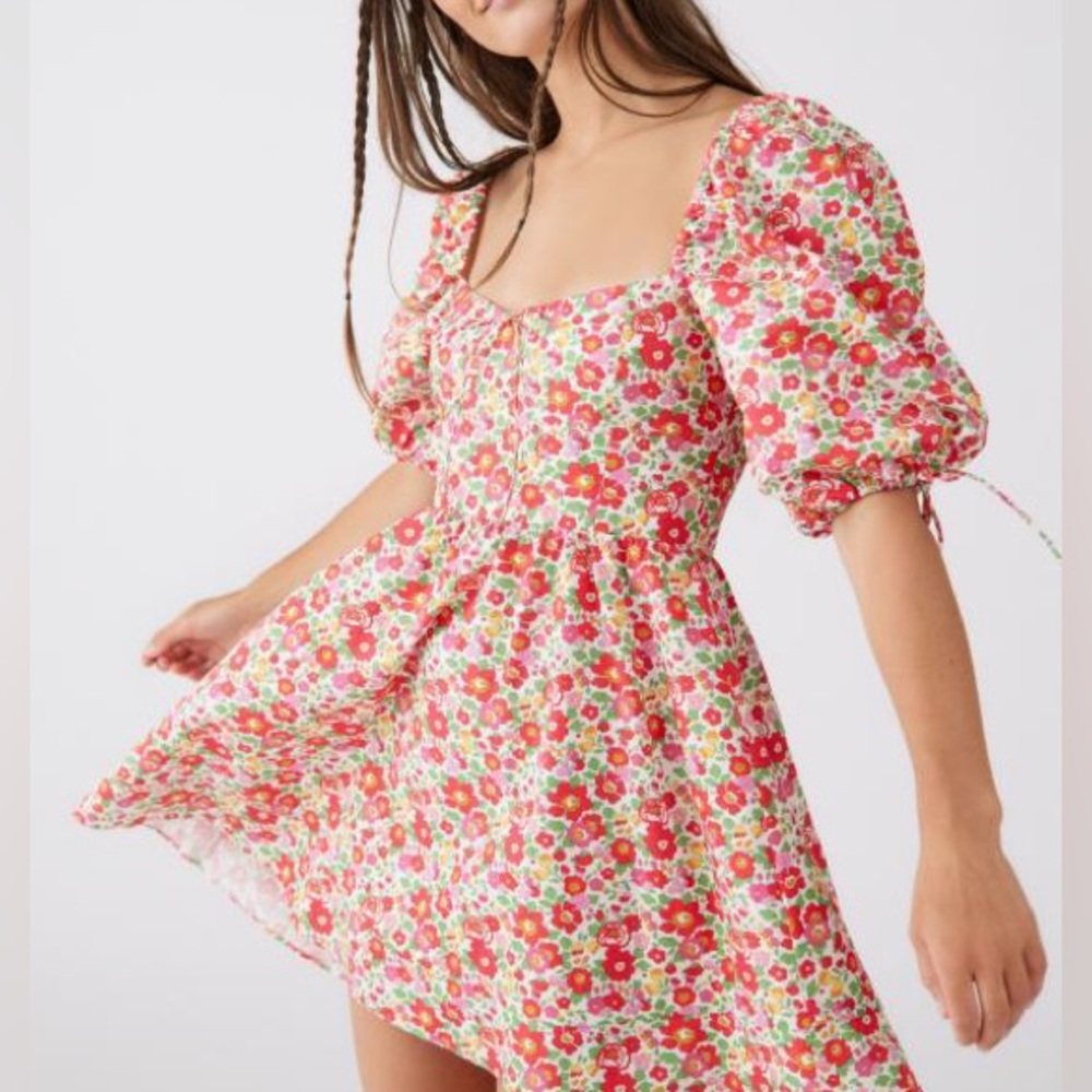For Love & Lemons Auden Puff Sleeve Mini Dress